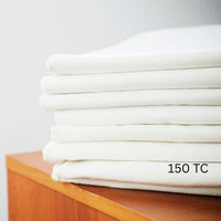 Basic Flat Bed Sheet, 150 TC, Polycotton, Plain White (5 PCS)