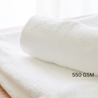 Deluxe Hotel Towel, 550 GSM, 100% Cotton Pure White (5 PCS)