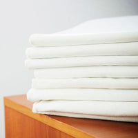 Basic Flat Bed Sheet, 150 TC, Polycotton, Plain White (5 PCS)